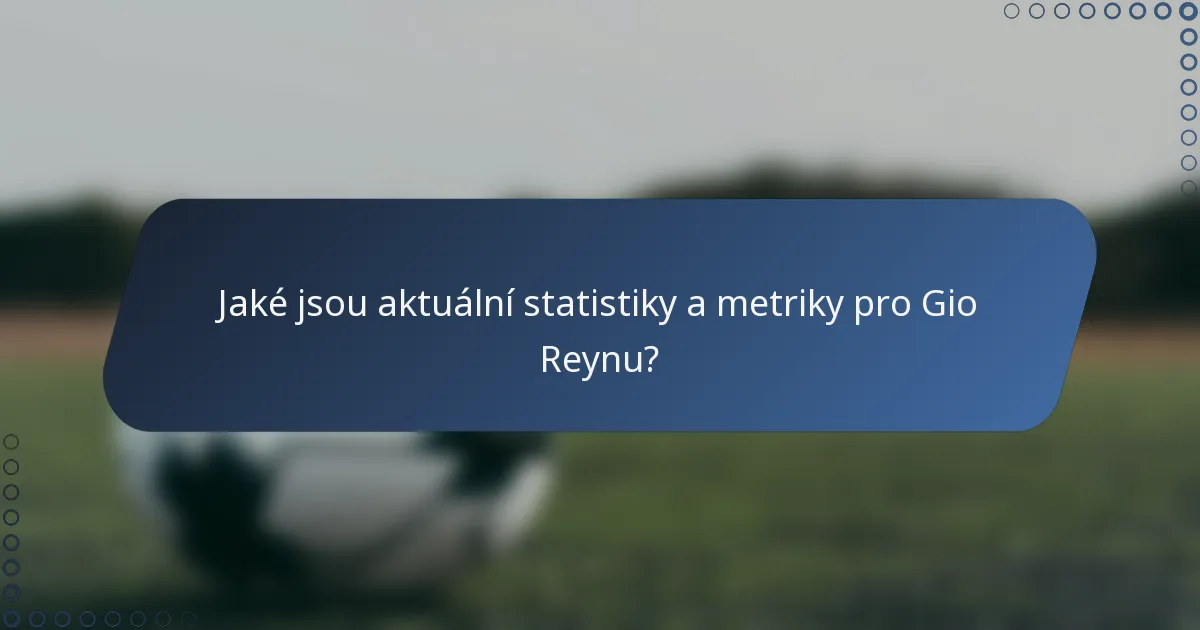 Jaké jsou aktuální statistiky a metriky pro Gio Reynu?