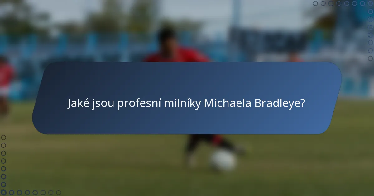 Jaké jsou profesní milníky Michaela Bradleye?